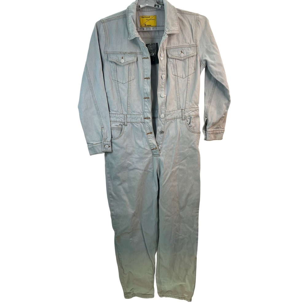Signature 8 Women's Urban Streetwear Denim Jumpsuit Boiler Suit L Street **READ!